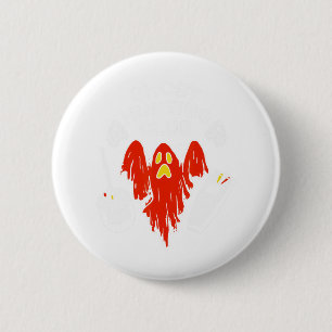 Badge Rond 5 Cm Halloween Red Ghost Chasse Club Éffrayant Hunter