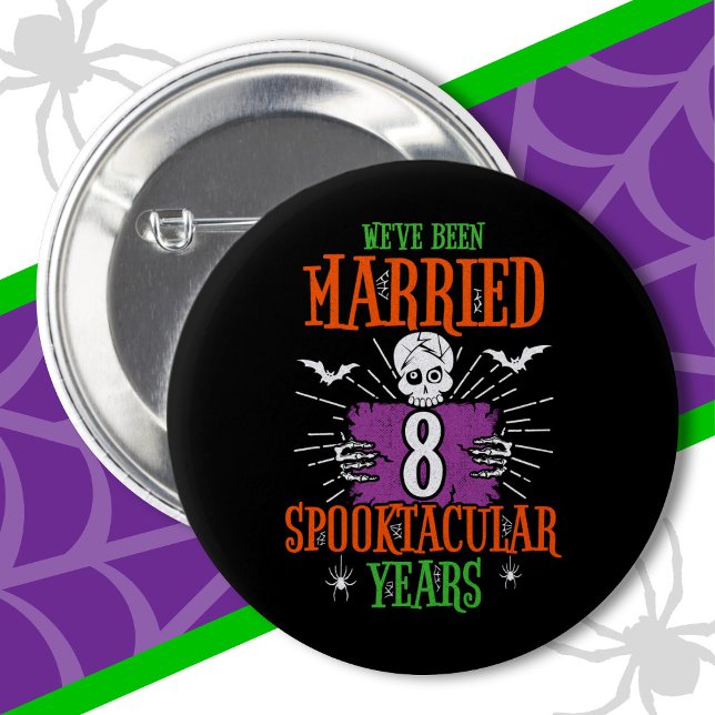 Badge Rond 5 Cm Halloween Spooktacular 8ème anniversaire Mariage (Créateur téléchargé)