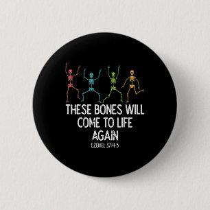 Badge Rond 5 Cm Halloween Squelette Drôle Christian Hommes Femmes