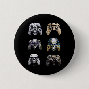 Badge Rond 5 Cm Halloween Squelette Zombie Contrôleurs de jeu mama
