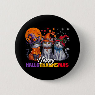 Badge Rond 5 Cm Halloween Thanksgiving Noël Joyeux Hallomerci