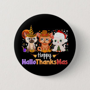 Badge Rond 5 Cm Halloween Thanksgiving Noël Joyeux Hallomerci