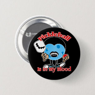 Badge Rond 5 Cm Halloween Vampire - Pickleball Dans Mon Sang