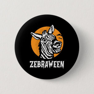 Badge Rond 5 Cm Halloween Zebra