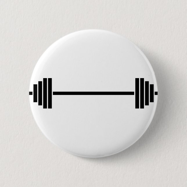 Badge Rond 5 Cm Haltère d'haltérophilie (Devant)