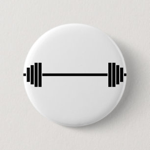 Badge Rond 5 Cm Haltère d'haltérophilie