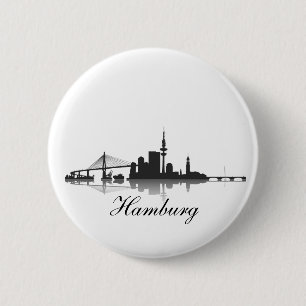 Badge Rond 5 Cm Hambourg Button / Feker / Pin
