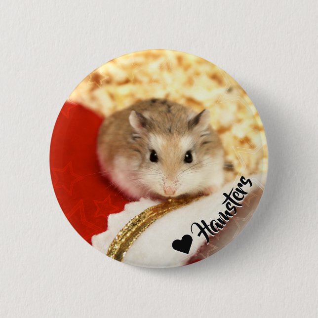 Badge Rond 5 Cm Hammyville - Cute Hamster (Devant)