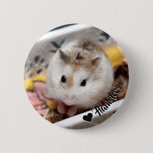 Badge Rond 5 Cm Hammyville - Cute Hamster (Devant)