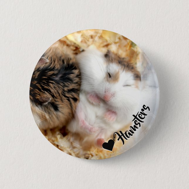 Badge Rond 5 Cm Hammyville - Cute Hamster (Devant)