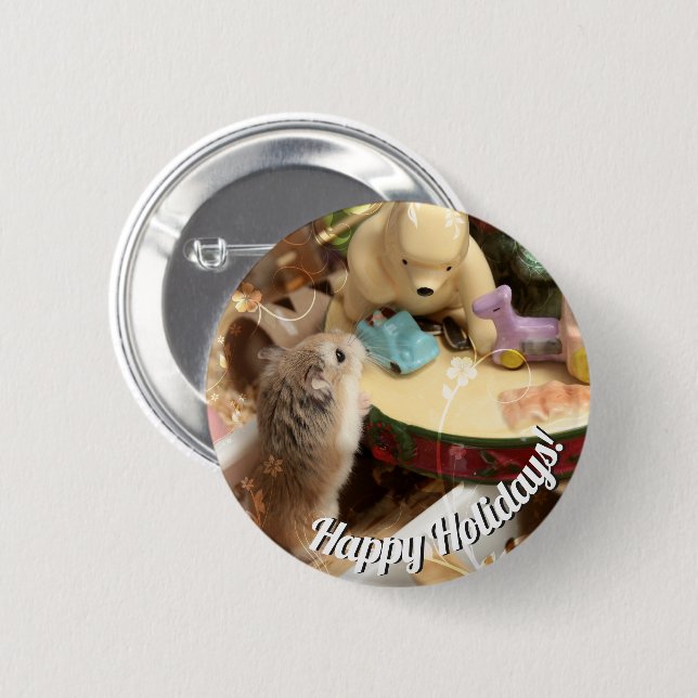 Badge Rond 5 Cm Hammyville - Hamster Holiday (Devant & derrière)