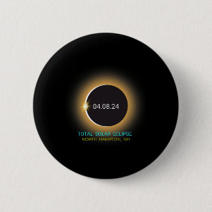 Badge Rond 5 Cm Hampton Nh Total Solar Eclipse 040824 New Hampshir
