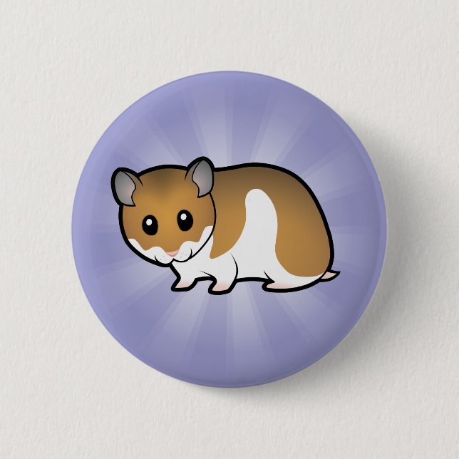 Badge Rond 5 Cm Hamster de Syrien de bande dessinée (Devant)