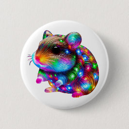 Badge Rond 5 Cm Hamster lumineux