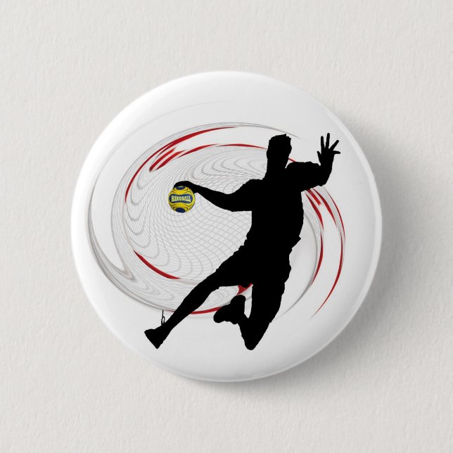Badge Rond 5 Cm Handball moderne design sophistiqué de joueur (Devant)