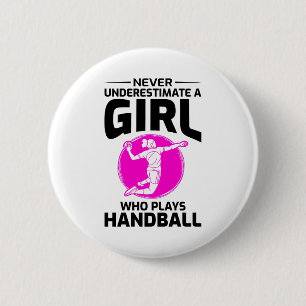 Badge Rond 5 Cm Handball Player Sport Team Handballer Drôle Dire