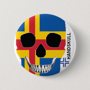 Badge Rond 5 Cm HANDSKULL Åland - Bouton