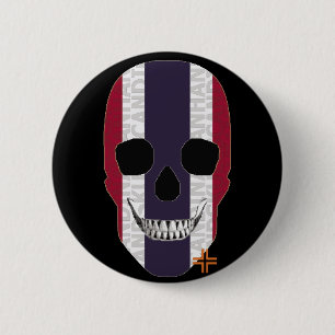 Badge Rond 5 Cm HANDSKULL Thaïlande Insigne rond noir B2