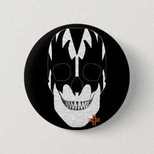 Badge Rond 5 Cm HANDSKULL Vampire Insigne rond noir B2