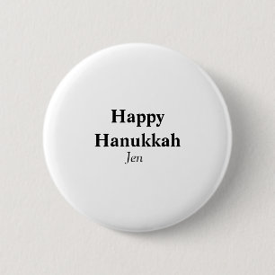 Badge Rond 5 Cm Hanoukka heureux votre nom image texte modifiable