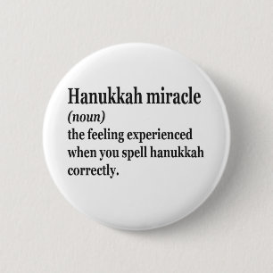 Badge Rond 5 Cm Hanoukka Miracle Funny Chanukah Juif Définition