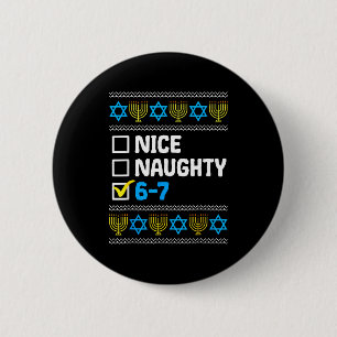 Badge Rond 5 Cm Hanukkah Gentil Vilain 6 7 Six Sept Garçon Fille E