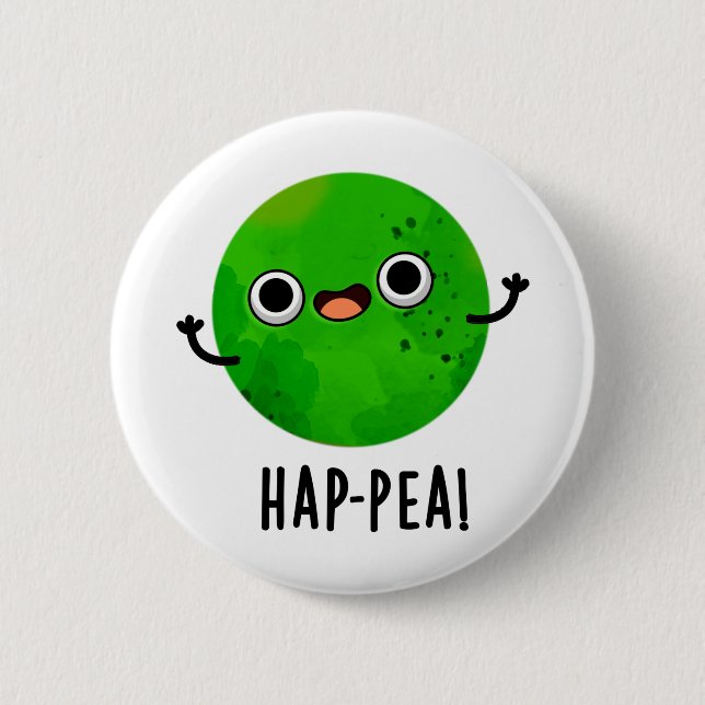 Badge Rond 5 Cm Hap Pea Funny Happy Pea Pun (Devant)