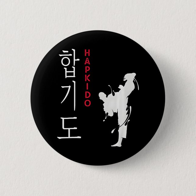 Badge Rond 5 Cm Hapkido Selfdéfense Arts martiaux coréens (Devant)