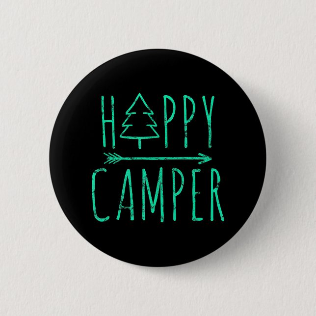 Badge Rond 5 Cm Happy Camper Camping (Devant)