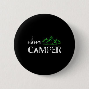Badge Rond 5 Cm Happy Camper - Camping Pour Hommes