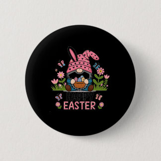 Badge Rond 5 Cm Happy Easter Day 2025 Bunny Gnome 