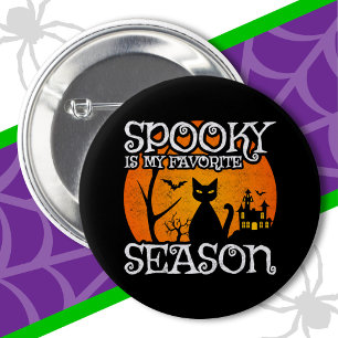 Badge Rond 5 Cm Happy Halloween Chat noir saison Éffrayante Funny
