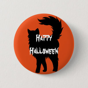 Badge Rond 5 Cm Happy Halloween effrayant chat