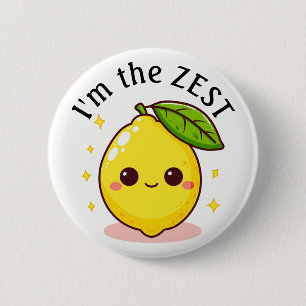 Badge Rond 5 Cm Happy Lemon I'm The Zest Personnalisé