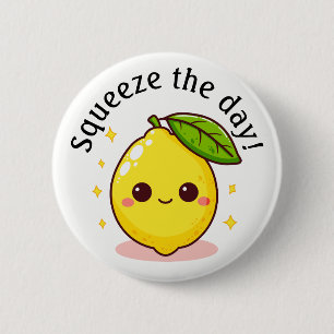 Badge Rond 5 Cm Happy Lemon Pressez La Journée Personnalisée