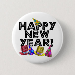 BADGE ROND 5 CM HAPPY NEW YEAR!