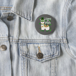 Badge Rond 5 Cm Happy St. Patrick's Day LIama button