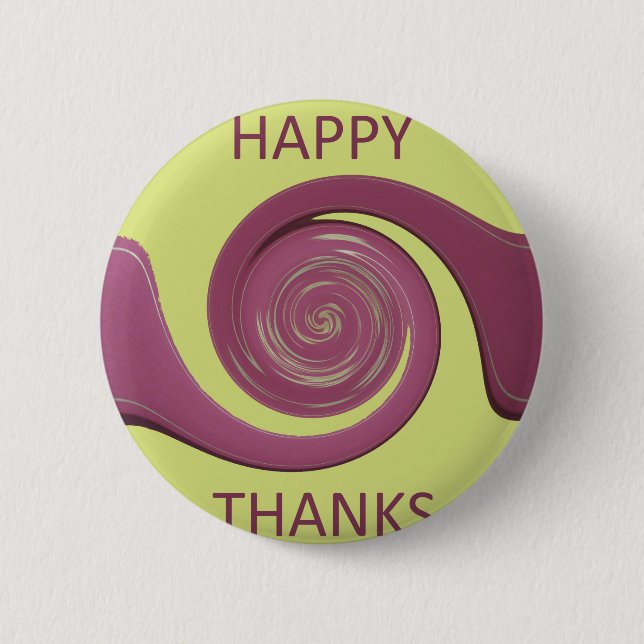 Badge Rond 5 Cm Happy Thanksgiving (Devant)