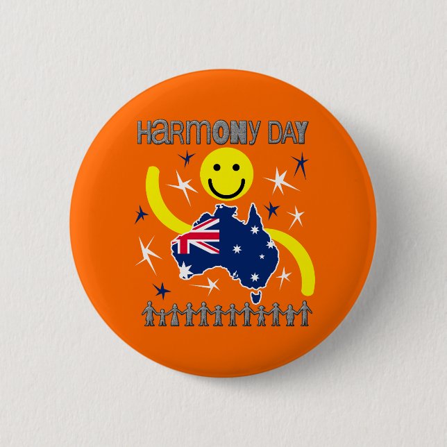 Badge Rond 5 Cm Harmony Day Australie (Devant)