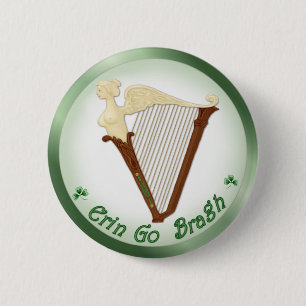 Badge Rond 5 Cm Harpe celtique