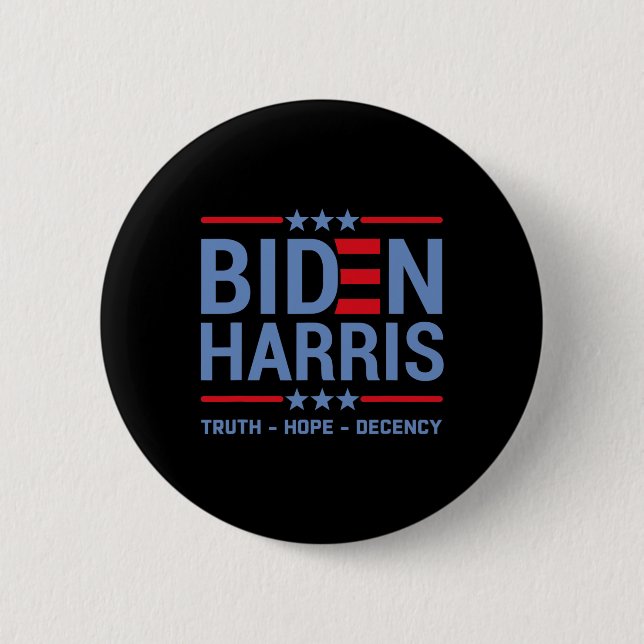 Badge Rond 5 Cm Harris 2020 Vérité Espérance décence (Devant)