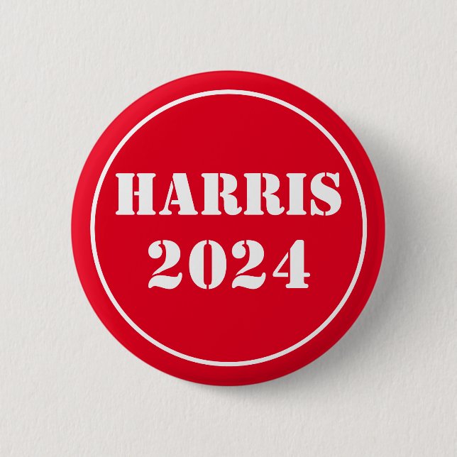 Badge Rond 5 Cm Harris 2024 Bleu et blanc (Devant)