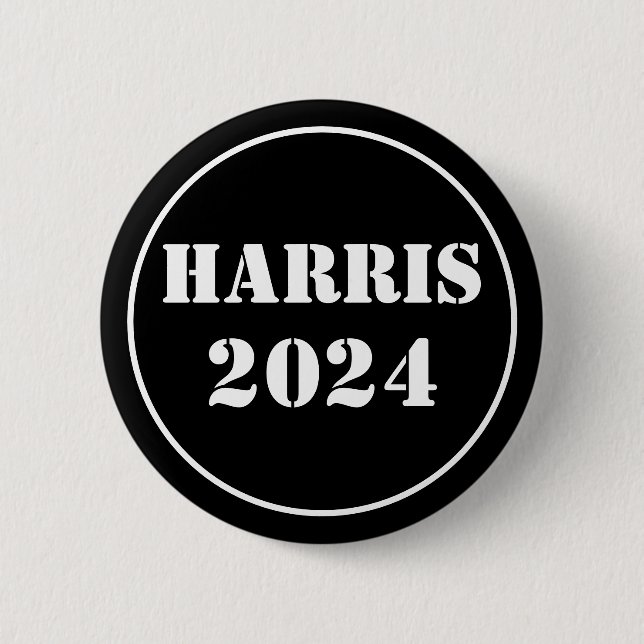 Badge Rond 5 Cm Harris 2024 Bleu et blanc (Devant)