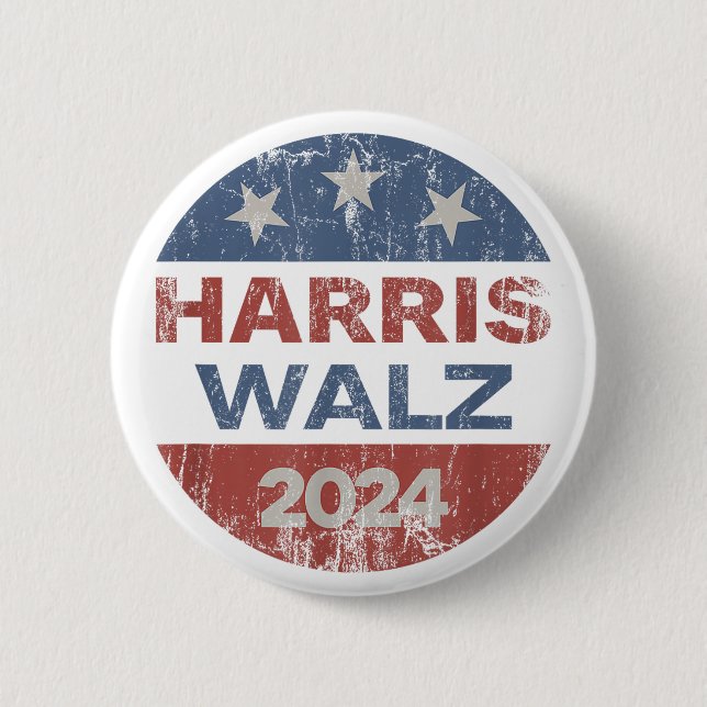 Badge Rond 5 Cm Harris Waltz 2024 USA Harris Walz 2024 (Devant)
