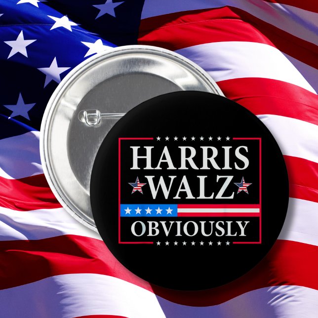 Badge Rond 5 Cm Harris Walz 2024 Évidemment | Tim Walz (Créateur téléchargé)