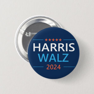 Badge Rond 5 Cm Harris Walz 2024 pour Président