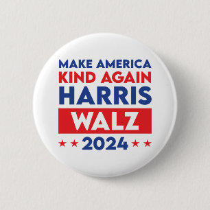 Badge Rond 5 Cm Harris Walz 2024 Rendre l'Amérique