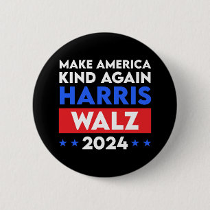 Badge Rond 5 Cm Harris Walz 2024 Rendre l'Amérique
