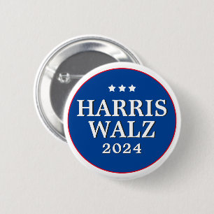 Badge Rond 5 Cm Harris Walz Vote 2024 Democrat Election