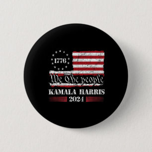 Badge Rond 5 Cm Harris We The People Us Flag